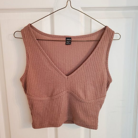 Shein Bundle - Light Brown Crop Top - Size 4 (Fits like 2) | Stylish & Versatile - Picture 1 of 3